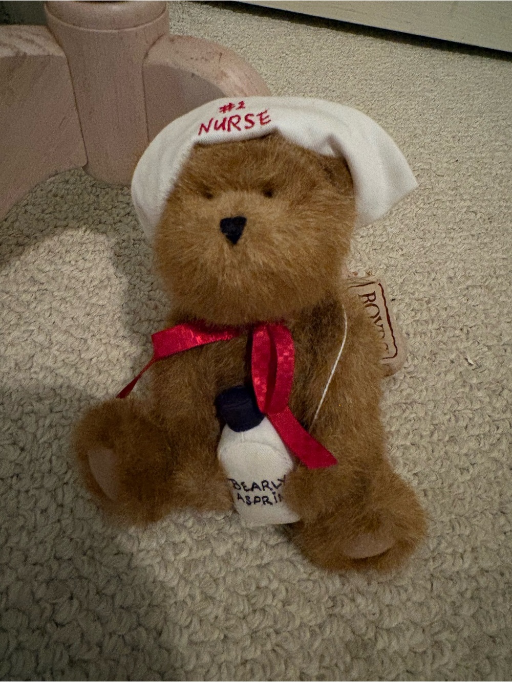 Boyd’s Brown Nurse Teddy Bear Plush with White Nurse Hat nwt $65